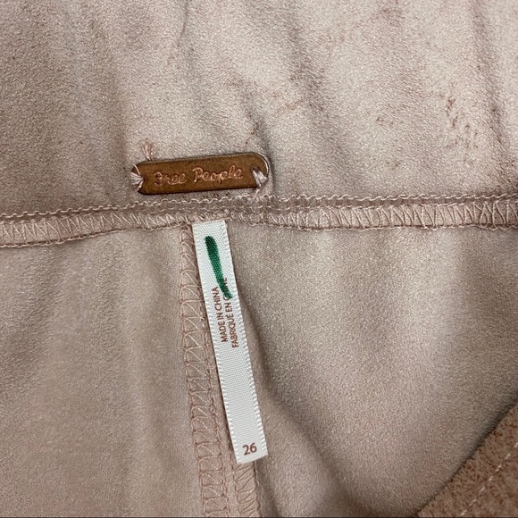 FREE PEOPLE Dusty Rose Vegan Suede Studded Pants - Picture 7 of 8